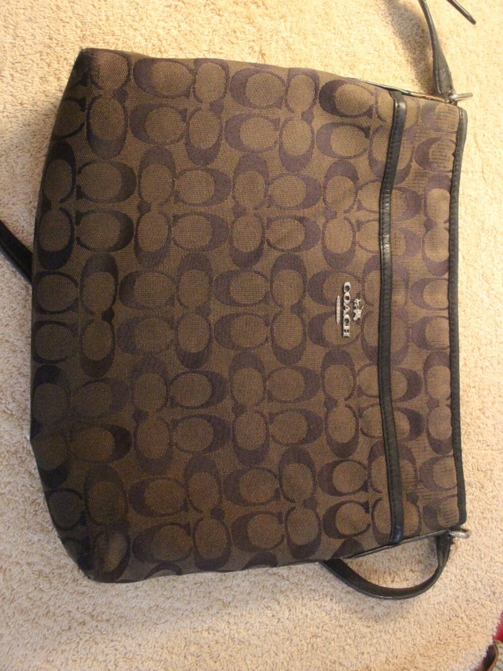 Coach Dark Brown Signature C Crossbody Bag